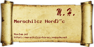 Merschilcz Horác névjegykártya